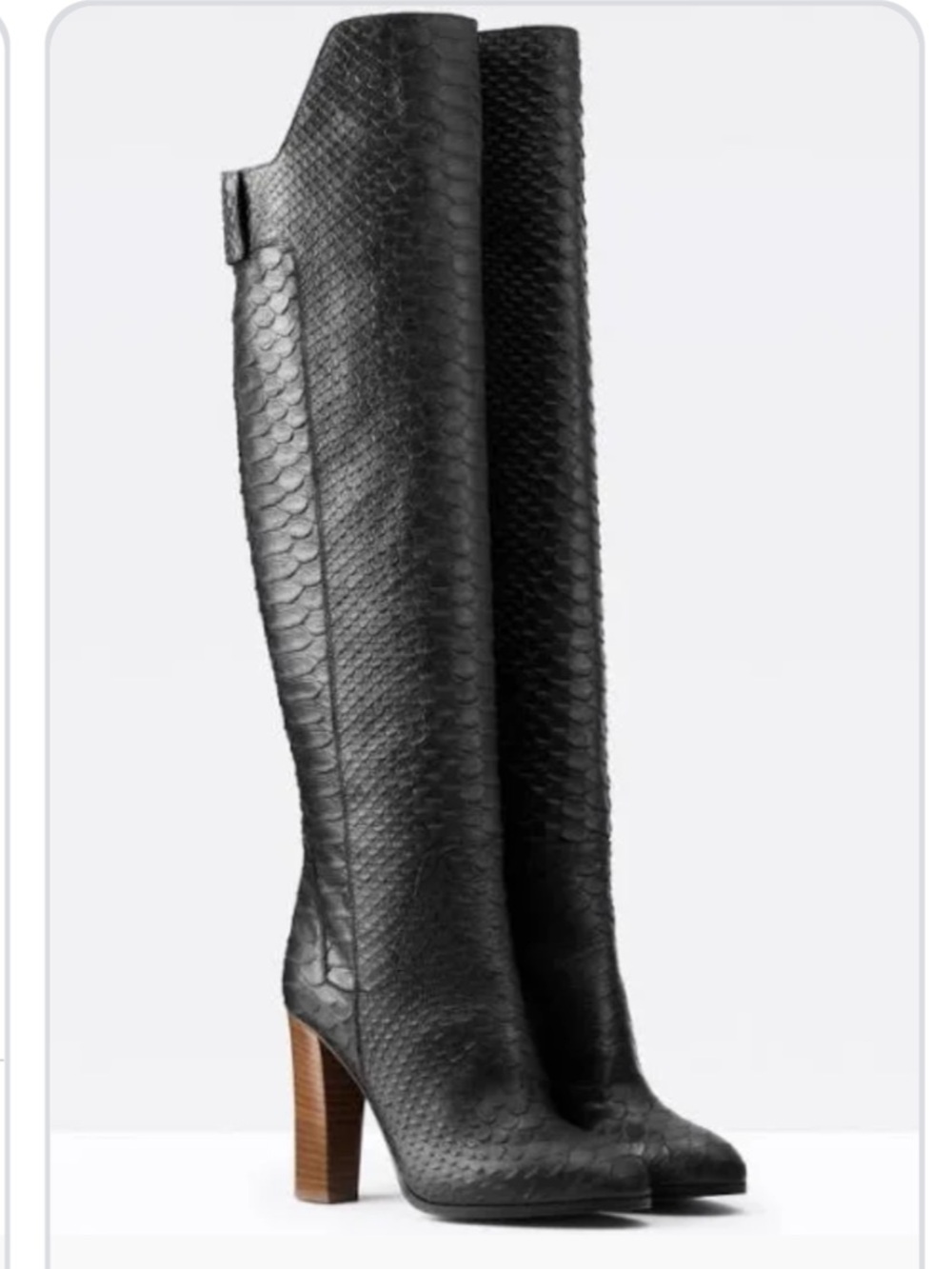 Vince Dempsey Black Python Snake Print Over The Knee Leather Boots Size 6